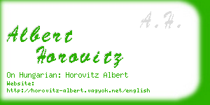 albert horovitz business card